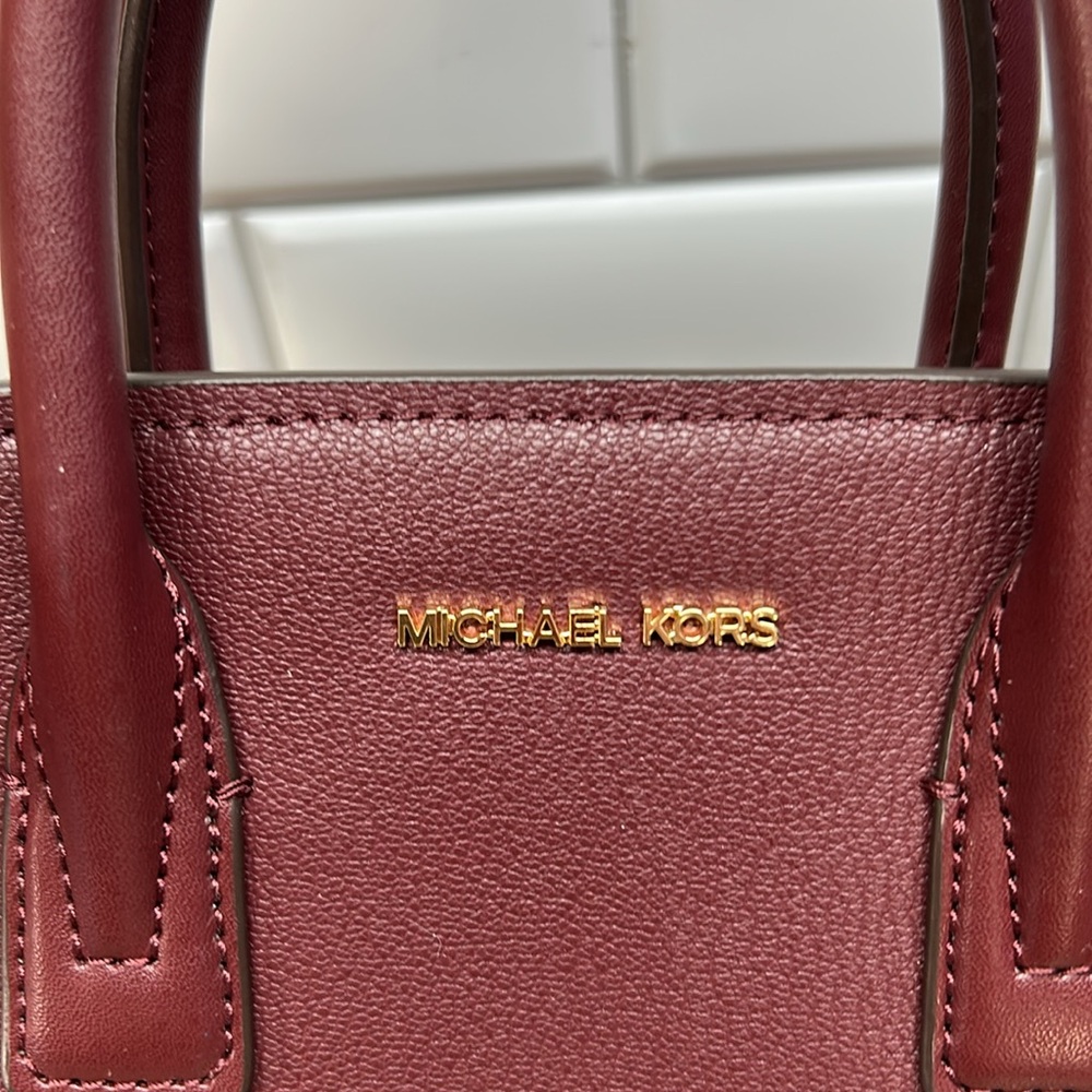 Michael Kors Burgundy and Black Satchel - Picture 14 of 14